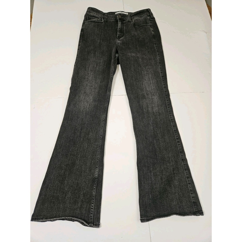 Hollister Curvy Mid-Rise Bootcut Jeans Washed Black 10L W30